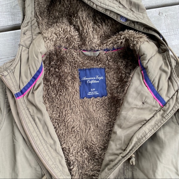 American Eagle Army Green Long Coat - Picture 4 of 8